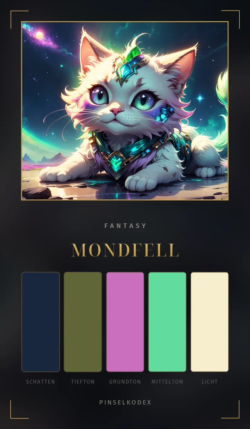 Karte Mondfell: Minzgrün, Perlweiß, Nordlicht