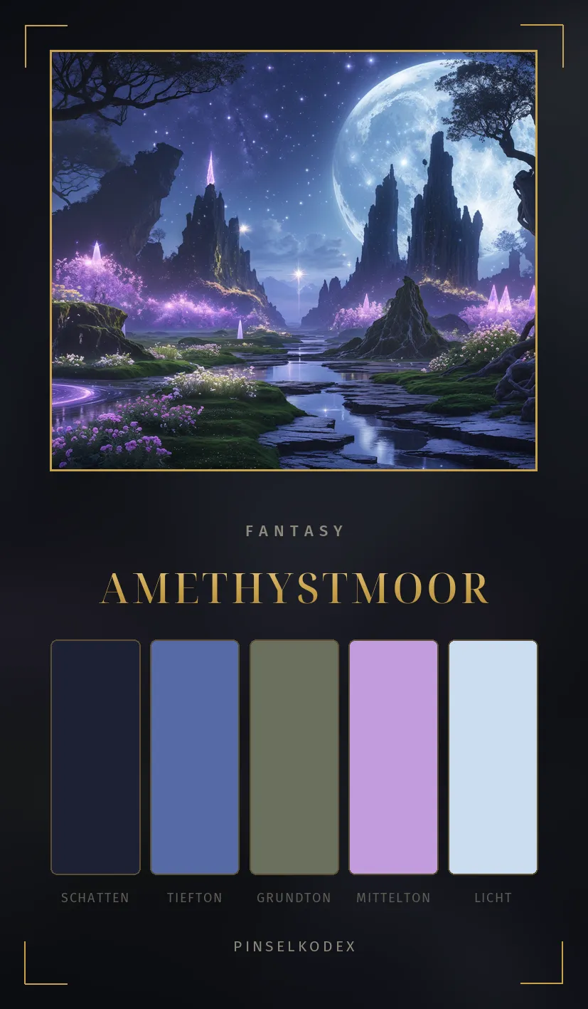Karte Amethystmoor: Mondlicht über violettem Moor
