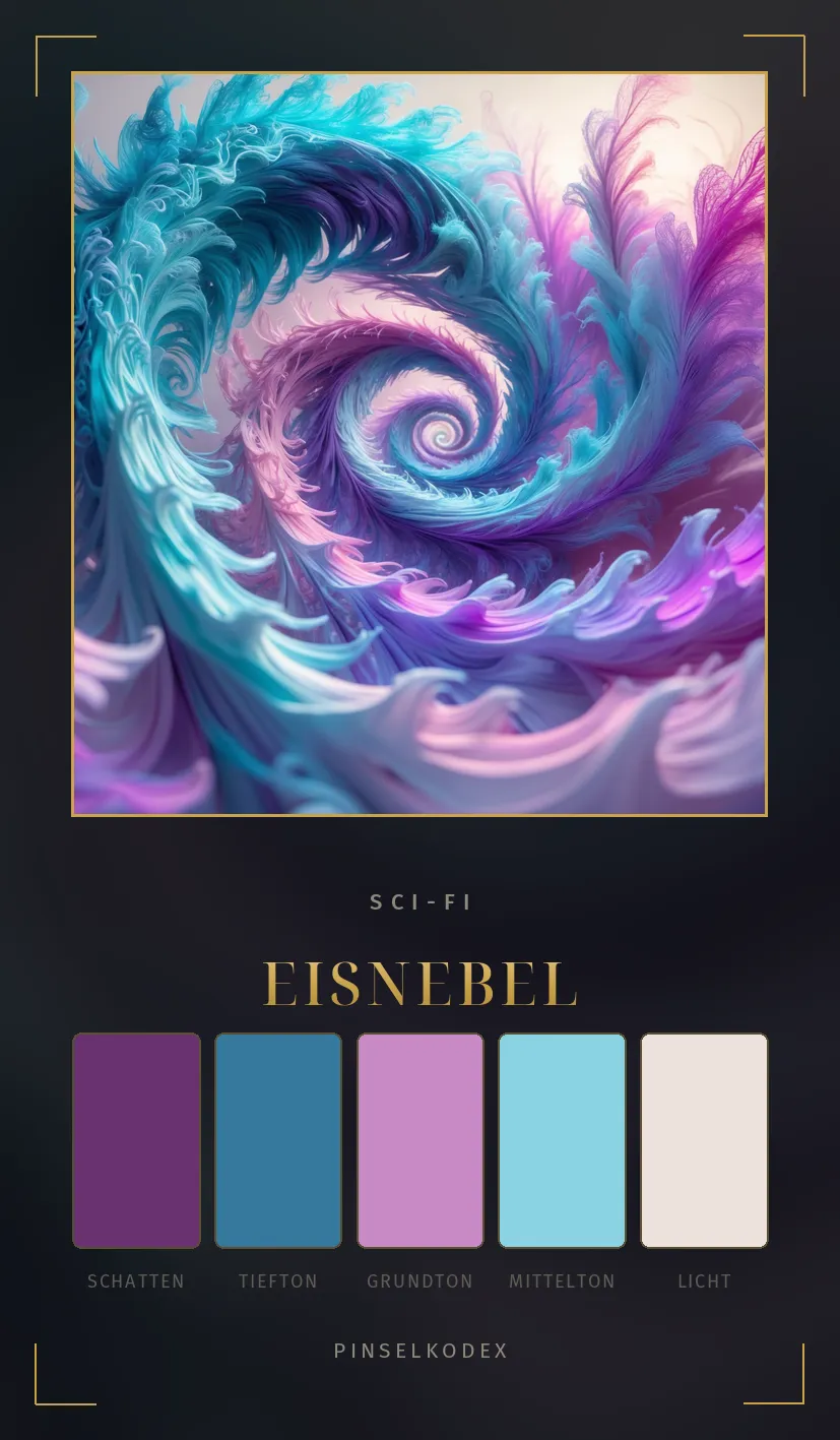 Karte Eisnebel: Pastellblau und Flieder