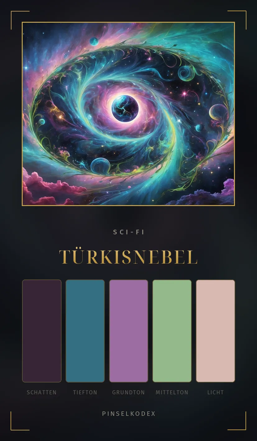 Karte Türkisnebel: Pastellschwaden, dunkles Auge