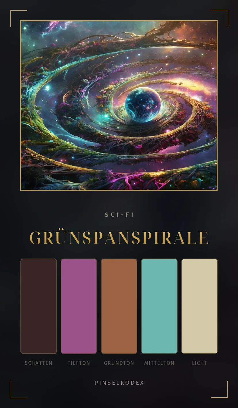 Karte Grünspanspirale: Gold, Moos und Sternenstaub
