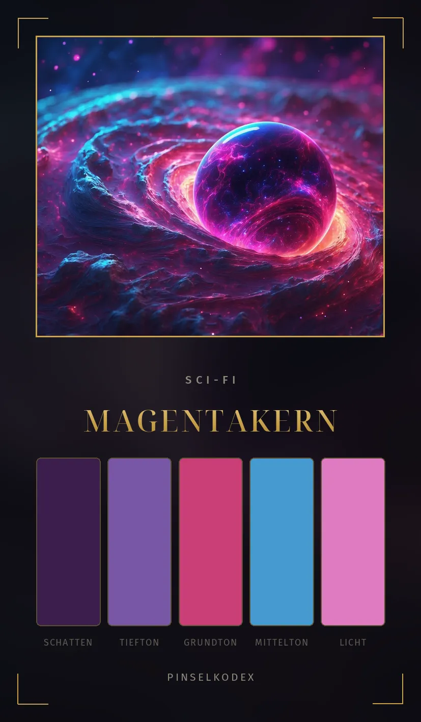 Karte Magentakern: Pinkfeuer mit Zyanrand