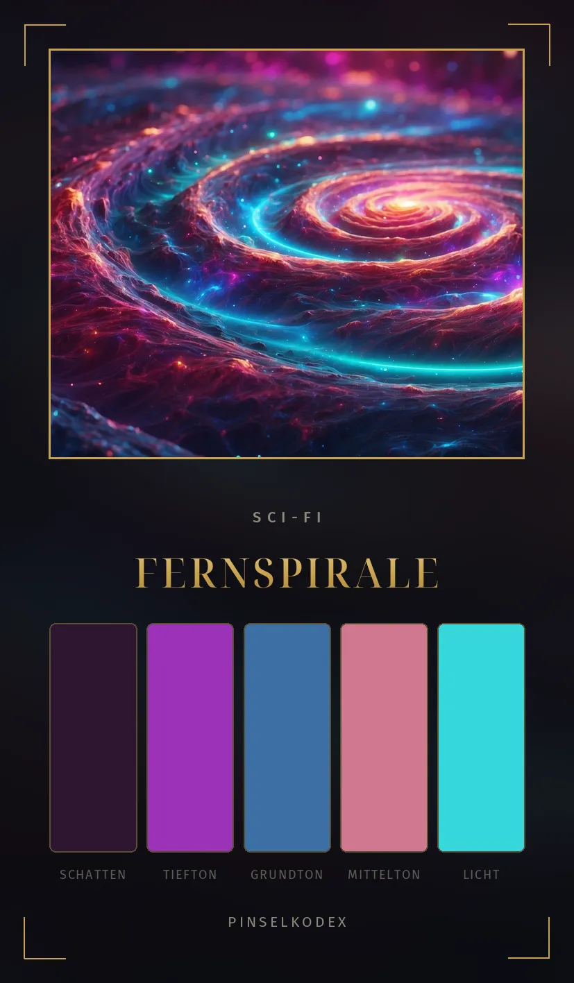 Karte Fernspirale: Kaltes Blau, heißer Kern