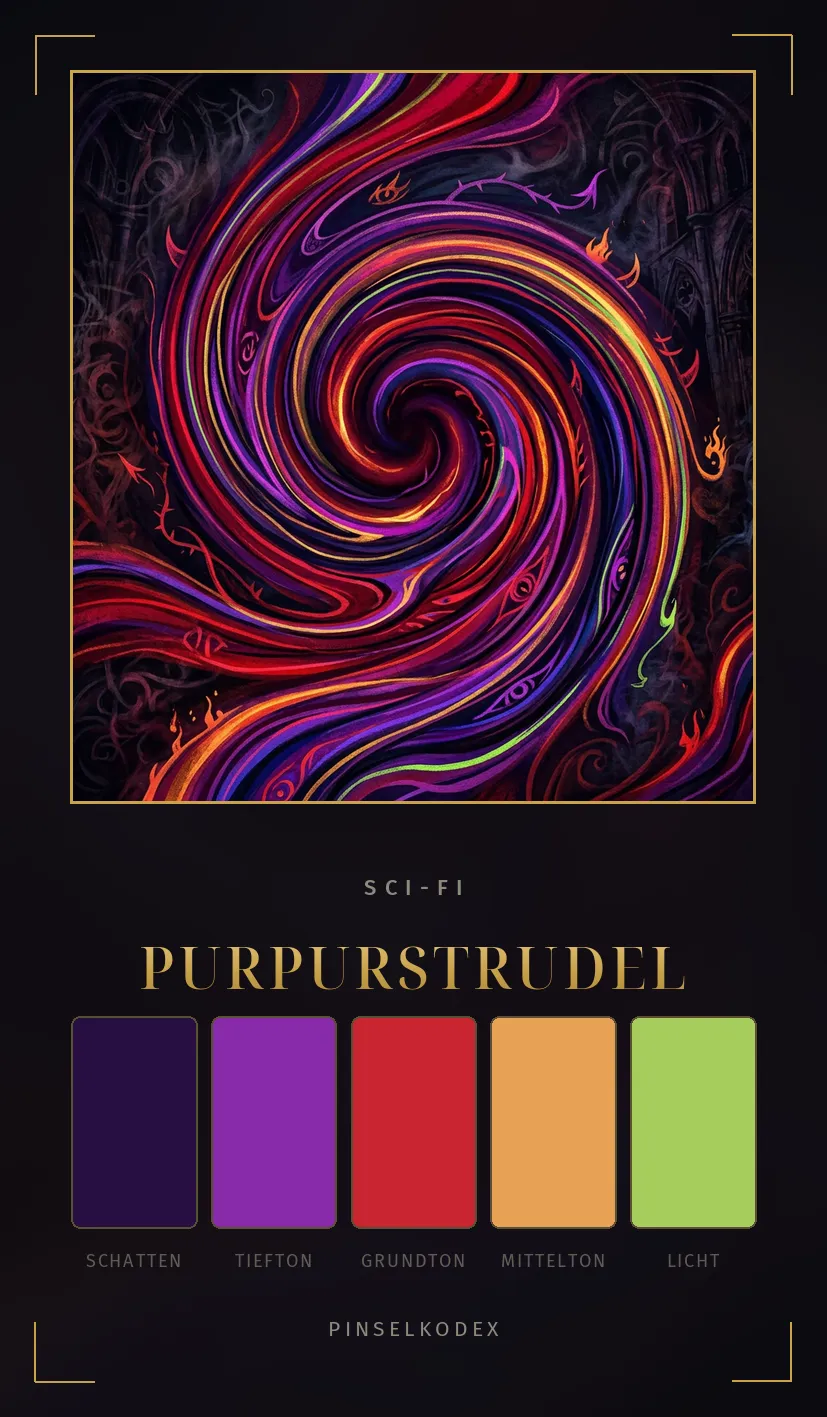 Karte Purpurstrudel: Magenta und Karmin im Sog