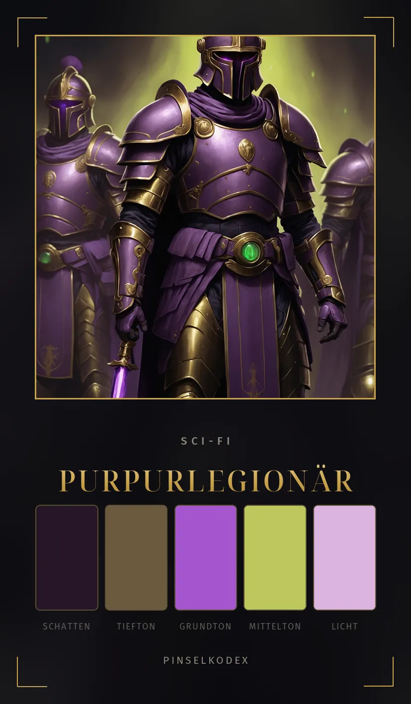 Karte Purpurlegionär: Violette Platte, Messing, grünes Auge