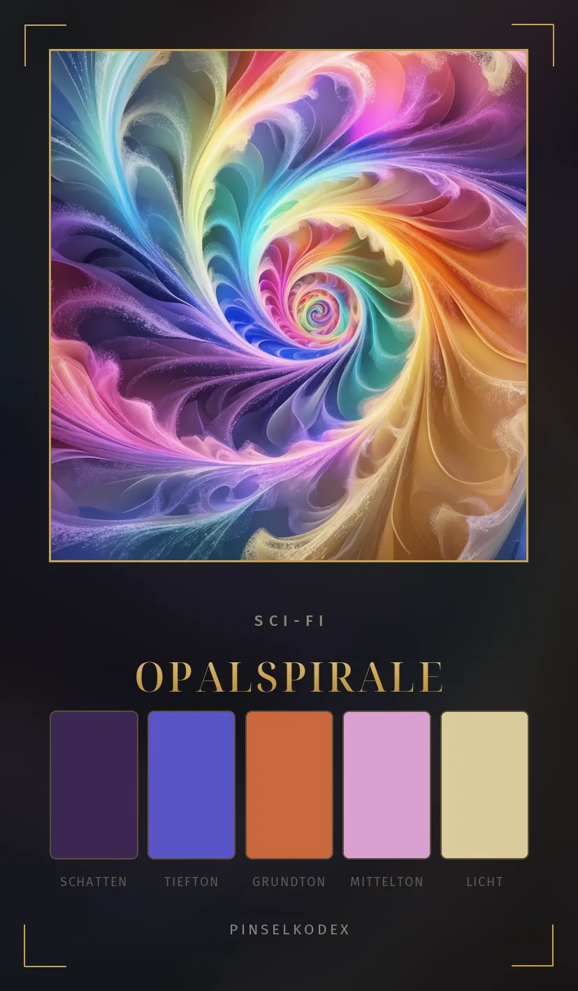 Karte Opalspirale: Pastellband im Perlglanz