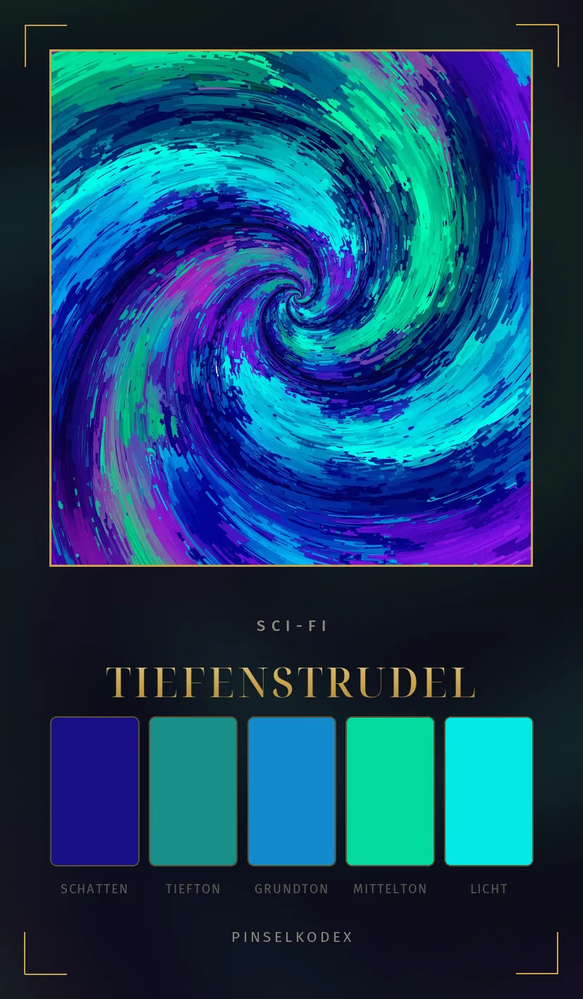Karte Tiefenstrudel: Türkis, Indigo und Violett